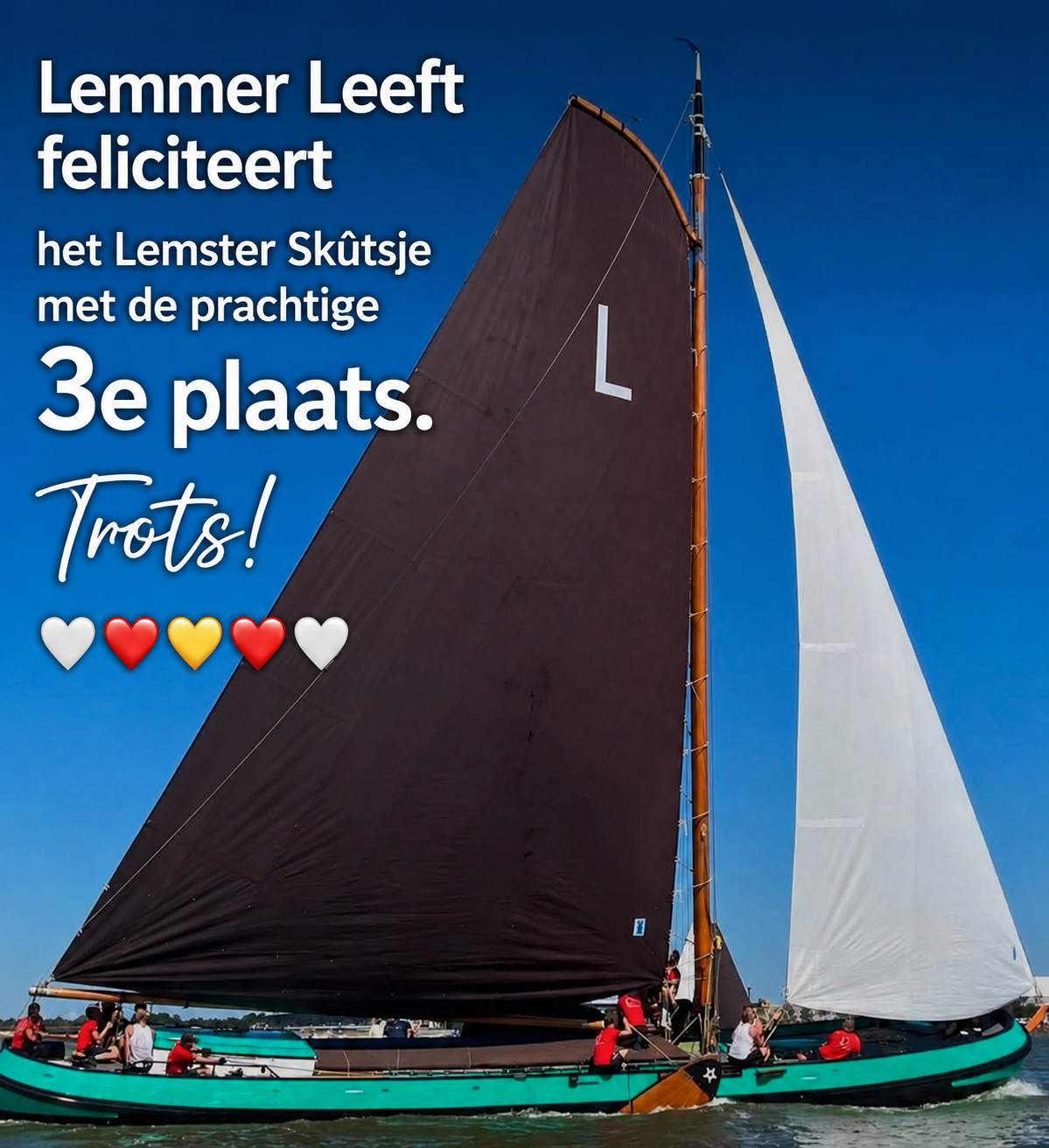 Lemmer Leeft feliciteert het Lemster Skûtsje met brons!